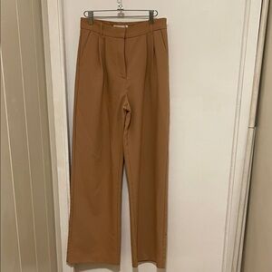 Abercrombie & Fitch Wide Leg Dress Pants in Camel Brown